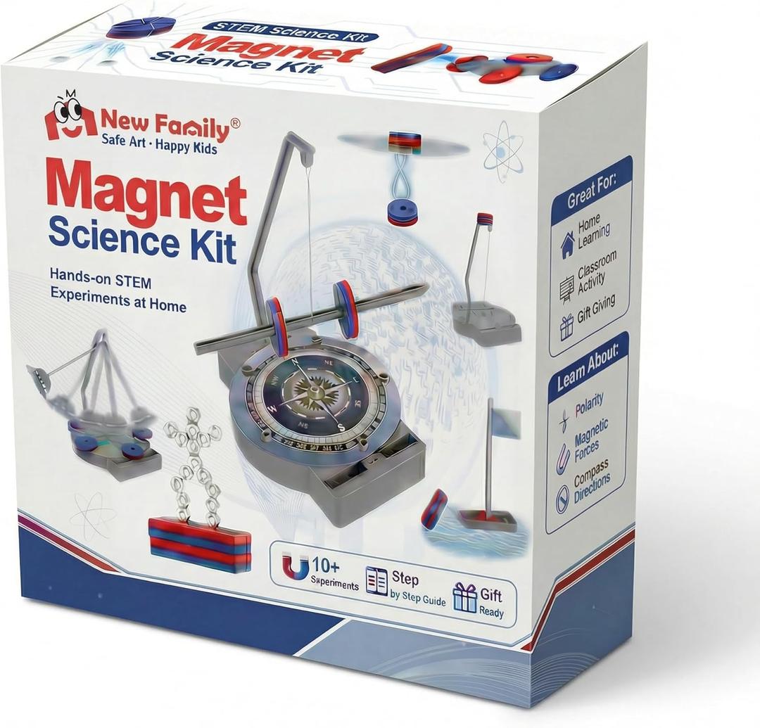 NewFamily Physical Magnetic Science Kits for KidsIntroduction to Magnetic Physics Explore The World of Magnetic Physics Through 12 Small Devices