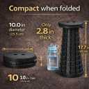 Telescoping Folding Camping Stool, Portable Adjustable Height Outdoor Chair, 1-Second Setup, Compact Lightweight for Camping, Fishing, Hiking (Black)
