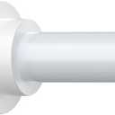 Shower Curtain Rod Adjustable 43-92 inch, 1"Diameter Spring Tension Curtain Rod No Drill, Anti-Rust Non-Slip Shower Rod, White Shower Curtain Rod for Bathroom Tension