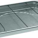 Nordic Ware Oven Crisp Baking Tray 2pc Set Includes Pan and Rack; Natural Aluminum For Air Frying, Crisping, Broiling, Baking (17.10 x 12.40 x 1.40 inches)
