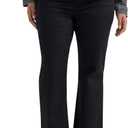 Lee Women's Plus Size Wrinkle Free Mid Rise Bootcut Pant (Black, 16W Medium)