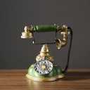 Amosfun Retro Rotary Dial Desk Telephone Resin Vintage Rotary Dial Landline Phones Home Office Decoration Supply