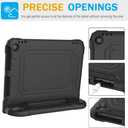 DJ&RPPQ 10in Tablet Kids Case,Shockproof Kid-Proof Cover with Protector Handle Stand Black