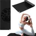 Gaiam Dry-Grip Yoga Mat - 5mm Thick Non-Slip Exercise & Fitness Mat for Standard or Hot Yoga, Pilates and Floor Workouts - Cushioned Support, Non-Slip Coat - 68 x 24 Inches
