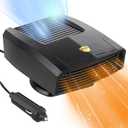 2022 Newest Car Heater,12V 150W Portable 2-in-1 Heating/Cooling Fan with Plug-in Cigarette Lighter Windshield Fast Heating Defrost Defogger 360° Rotary Base for Car Truck SUV RV Trailer