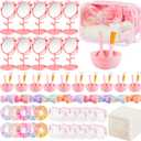 8 Set Spa Sleepover Party Supplies Bulk, Include Face Mask Mixing Bowl Set, Mirror, Headband, Scrunchies, Cosmetic Bags, Face Wash Cloths for Spa Birthday Party (Tie Dye Color)