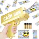 Money Gun Make It Rain Toy Gun Spary Prop Paper Fake Gun, Handheld Money Shooter Gun Cash Cannon Money Thrower Gun for Movies Party Supplies (Gold)