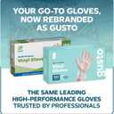 GUSTO Disposable Vinyl Gloves Clear, Latex-Free, Powder-Free, BPA-Free Safe for Food Handling, Cooking & Cleaning (M)