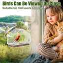 HOMEE Acrylic Bird Feeder,Clear Window Bird Feeders with Suction Cups for Outdoors Feeding Watching for Garden and Yard