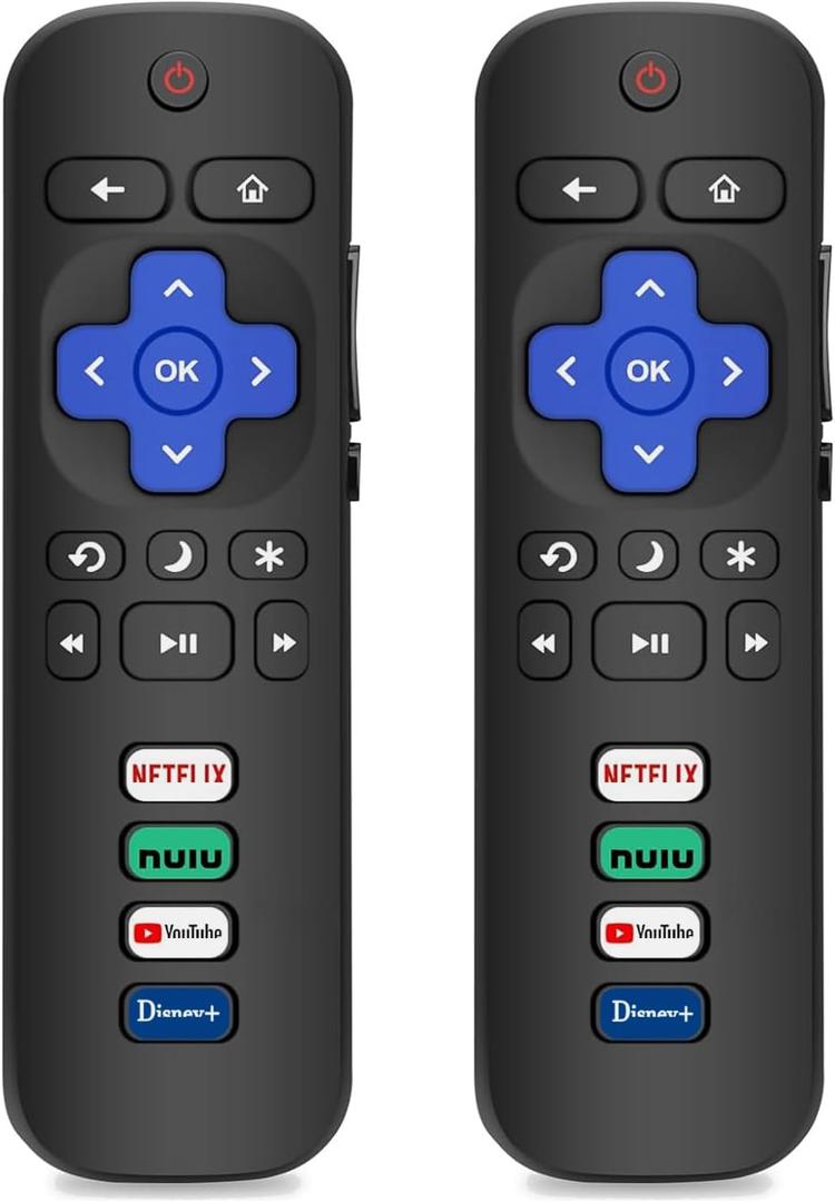 Gotellx 2 Pack Replacement Remote Controls for Roku TV, Compatible with TCL/Hisense/Sharp/Philips/Onn/Element Roku TV (Not for Roku Stick,Box or Speaker)