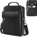 13 Inch Laptop Leather Sleeve for 2026-2022 MacBook Air 13 M5 M4 M3 M2 A3449 A3240 A3113 A2681, 13" MacBook Neo A18, Protective Carrying Bag Shoulder Travel Case with Pockets, Black