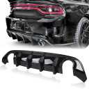 Rear Diffuser Lower Bumper Lip Fit for 2015-2024 Dodge Charger SRT Non-Widebody Models Rear Diffuser Side Skirt Splitter Spoiler Wing Body Kits Air Dam Charger Accessories (Glossy Black)