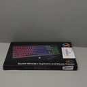 Wireless Keyboard and Mouse Combo, RGB Backlit, Rechargeable & Light Up Letters, Full-Size, Soft Typing, Sleep Mode, 2.4GHz Quiet Keyboard Set for Mac, Windows, Laptop, PC, Trueque KM42Pro (Black)