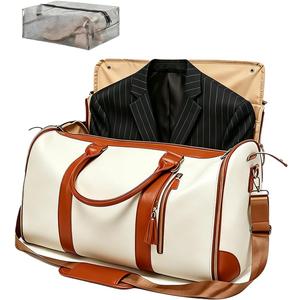 Travel Garment Luggage Duffle Bag For Women And Men, Waterproof Beige | Capacity: 45L, Feature: waterproof, smooth zipper, Use: business, weekends & trips, Color: Beige