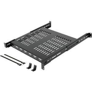 Tecmojo 1U 4-Post Vented Server Rack Mount Shelf,13.8in Deep with Adjustable Depth 13.8-23.6inch,Supports to 242 lbs,Universal Tray for 19 Inch AV/Network Equipment Rack,Black