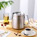Teenyyou 2.1 Quarts/ 2 Liter Stainless Steel Kettle Pot Multipurpose Cooking Pot Brushed Stainless Steel Saucepan Suitable for Butter Ramen Milk Coffee Tea