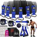 Heavy Resistance Bands for Working Out, 300LBS Exercise Bands with Handles, Workout Bands for Men, Weight Fitness Bands Set for Muscle Training, Strength, Slim, Yoga, Home Gym Equipment (Black, Blue)