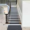PURE ERA Carpet Stair Treads Ultra Plush 9.5" X 30"Soft Bullnose Indoor Stair Protectors Pet-Friendly Non-Slip Skid Resistant Tape Free Washable Reusable(7 Pieces,Dark Gray)