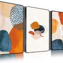 SERIMINO Framed Abstract Wall Art for Living Room Boho Wall Decor Navy Blue Orange Terracotta Pictures Modern Nordic Minimalist Artwork for Bedroom Bathroom Kitchen Paintings for Home Decorations (28L" x 20W", Black Framed - Colorful Boho Minimalist)
