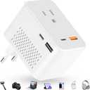 220 V to 110 V Voltage Converter, 20 W PD, Reduces 220 V to 120 V, U.S. to Europe Travel Converter for Over 80 Countries, Including Most European Countries, France, Germany, Italy and Australia