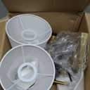 14.1 inch Wall Sconces Set of Two with Remote Control, Dimmable, Adjustable Colors 2700-6500K, Plug in Wall Sconces with White Fabric Shades, Plug in Wall Light, Black