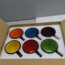 6 Pack Porcelain Coffee Mugs Set, 12 Ounces Ceramic Coffee Mugs, Matte Black Coffee Mug, Restaurant Cups for Coffee, Tea, Cappuccino, Cocoa, Cereal, Black outside and Colorful inside