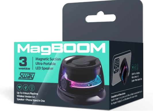 Magboom Led Magnetic Bluetooth Speaker| Wellbots, Black, Pack of 1