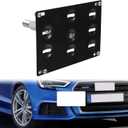 TA Track Front Bumper Tow Hook License Plate Holder Bracket Relocator Compatible For Audi A4 S4 RS4 A5 S5 RS5 Q5 A7 S7 RS7 TT TTS TTRS Gill Mount License Tag Frame Increase Air Intake