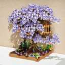 BDYDT Purple Cherry Blossom Bonsai Tree Building Blocks Set, 1443 Pieces Flower Treehouse Model Mini Building Block Toys, Tree House Model Toys Gifts for Kid and Adult