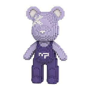 HOOLEDAY Small Purple Bear Micro Building Blocks Set (2850 PCS), Bear Bricks Set Personalized Decoration, Creative Home & Office Decor Model (Purple)