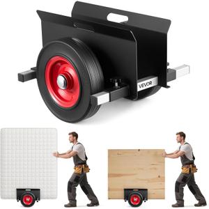 VEVOR Panel Dolly, 1000 LBS Load Capacity, Drywall Mover with 10 Inch Rubber Wheels Fits Different Terrain, Adjustable Clamp Panel Cart for Steel Panels, Mattress, Doors and Drywall Sheet, Black