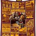 Football Blanket Gifts for Men 50" X 60", City Football Lovers Fan Gifts Merch Gear Suff Sports Fan Throw Blankets for Sofa Bed Bedroom Living Room Burgundy