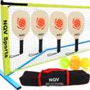 NQV Pickleball Net with 4 USAPA Approved Graphite Pickleball Paddles,Regualtion Size 22FT Pickle Ball Net, Outdoor Pickleballs, Carry Bag, Grip Tape,Weather Resistant Metal Frame