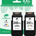 COLORETTO PG-240XL/CL-241XL Ink Cartridges for Canon 240XL 241XL Combo Pack, 240XL 241XL for Canon PIXMA MG3620 MG3600 TS5120 TS5100 MG3220 MG3520 MG2120 MX472 Printer Ink Replacement Black/Color