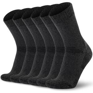 Time May Tell Mens Merino Wool Hiking Cushioning Socks For Outdoor Wool-Socks-For-Mens 3 Pack (Black) 9-13