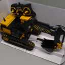 DOUBLE E Remote Control Excavator Toy RC Excavators Rechargeable Battery Digger Hydraulic Construction Toys Vehicles Xmas Gift for Boys Girls Kids 3-14 YearsGray-Blue