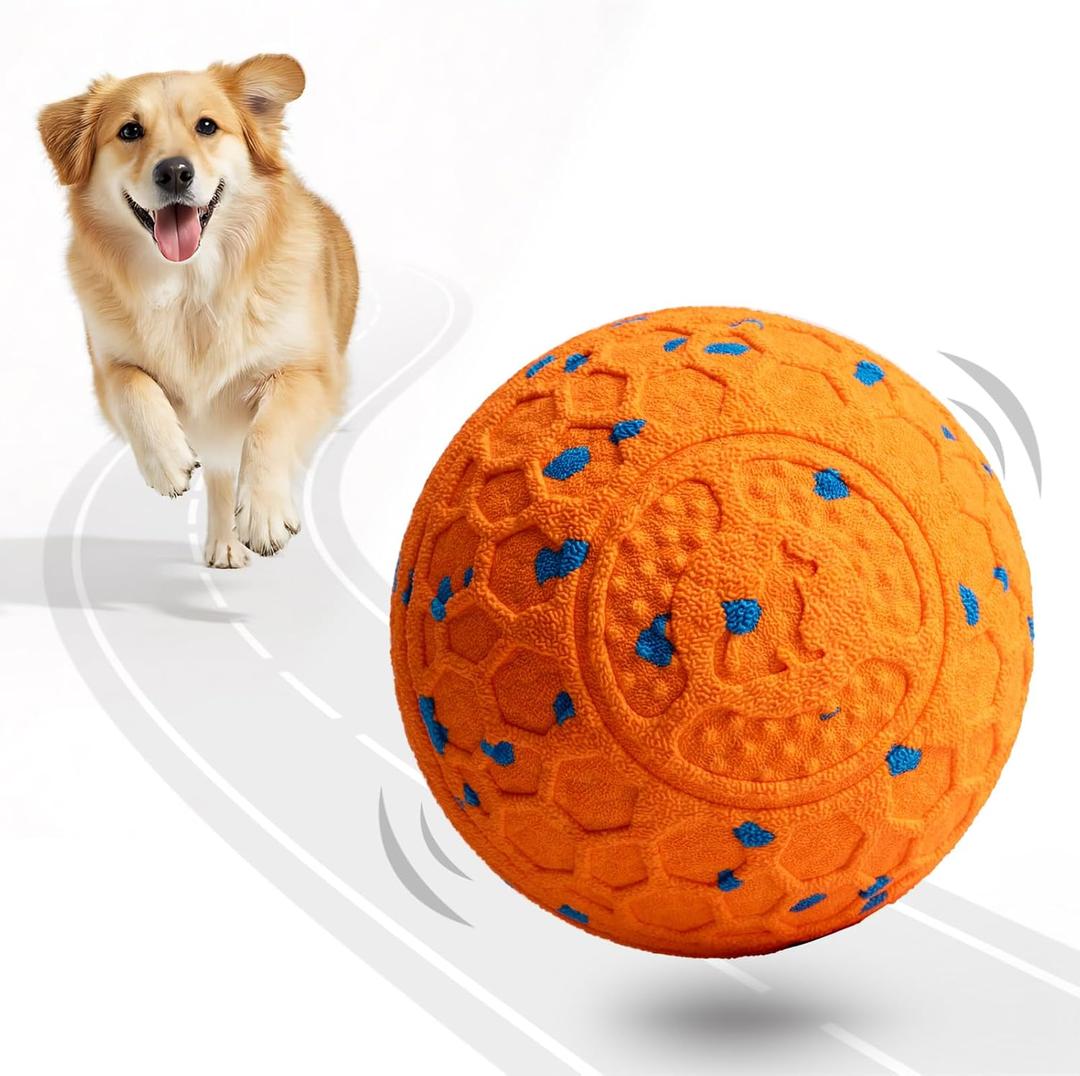 Fsitego Dog Balls: Interactive Dog Ball Auto Rolling - Interactive Dog Toys for Aggressive Chewers - Bouncy & Throwable, Type-C Rechargeable, Washable, for Small & Medium & Large Dogs,  Orange