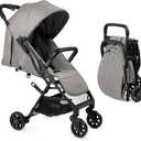 Lightweight Travel Stroller for Baby & Toddlers - Easy Fold & Compact Stroller with Canopy, Storage Basket, Multi-Position Recline & Convenient One-Hand Fold (Grey)