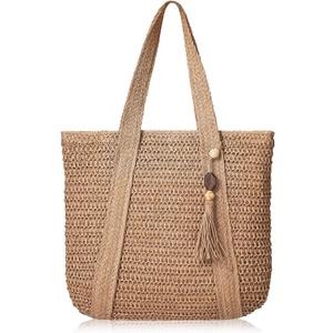 Pleneal Beach Bags for Women - Women Beach Tote Bag, Summer Mesh Hollow Shoulder Tote for Holiday Market