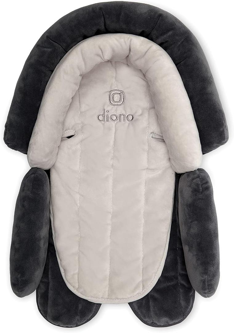 Diono Cuddle Soft 2-in-1 Baby Head Neck Body Support Pillow for Newborn Baby Super Soft Car Seat Insert Cushion, Perfect for Infant Car Seats, Convertible Car Seats, Strollers, Gray/ Artic