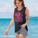 Tank Top for Women Sunset Coconut Tree Tank Beachy Party Vest Hawaiian Family Vacation Trip Sleeveless Tops (XL)
