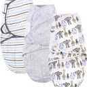 Hudson Baby Unisex Baby Quilted Cotton Swaddle Wrap 3pk, Royal Safari, 0-3 Months