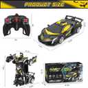 BLUEJAY Transform Rc Cars for Boys 4-7 8-12, 2.4Ghz Remote Control Car 1:18 Scale Transforming Robot, One-Button Deformation 360 Rotation Car Toy Gifts for Boys 3-5