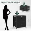Nightstand Upgraded Small 2 Drawer Dresser End Table Bedside Furniture, 18 inches x 11.8 inches x 20 inches