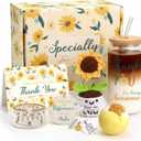 Yinsun Thank You Gifts for Women, Employee & Teacher Appreciation Gift with 16oz Glass Tumbler, Thank You Gift Baskets for Women Friends Coworker Mom Birthday Thanksgiving Christmas Gift Set