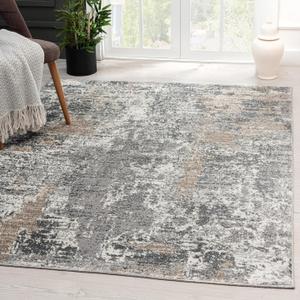 LUXE WEAVERS Euston Collection 7679 Grey 4x5 Abstract Area Rug