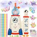 219pcs Space Magic DIY Balloon Kit with Pump, Sticky Balloon Maker Craft, Includes Bouncy Balloons, Stickers & Accessories, DIY Creative Activity Gift for Girls Boys Ages 3+