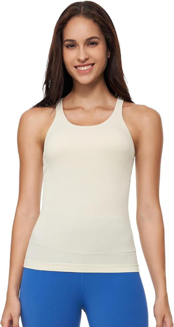 sphinx cat Yoga Racerback Tank Top for Women with Built in Bra,Women's Padded Sports Bra Fitness Workout Running Shirts (M)