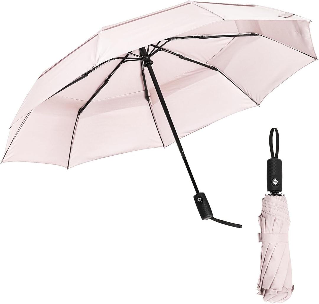Mr. Pen- Windproof Travel Umbrella, Automatic Umbrellas for Rain, Compact (Ros Whisper)