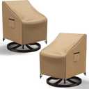 Mrrihand Outdoor Swivel Lounge Chair Cover Waterproof, 2 Pack Heavy Duty Patio Rocking Chair Covers for Outdoor Furniture, 33" W×37" D×38.5" H, Brown
